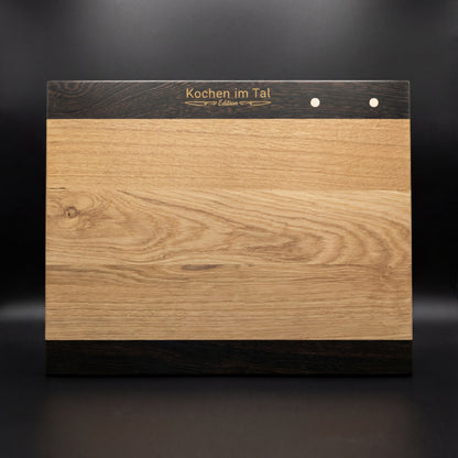 Premium Schneidebrett aus Ahorn oder Eiche – Kochen im Tal Edition aus Kopfholz