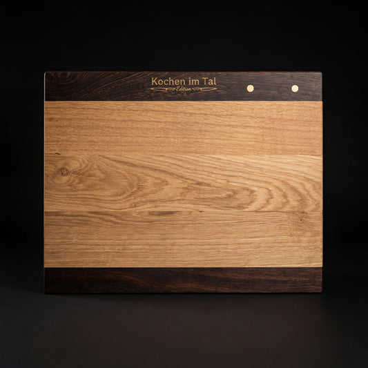Premium Schneidebrett aus Ahorn oder Eiche – Kochen im Tal Edition aus Kopfholz