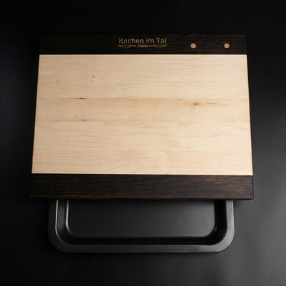 Premium Schneidebrett aus Ahorn oder Eiche – Kochen im Tal Edition aus Kopfholz