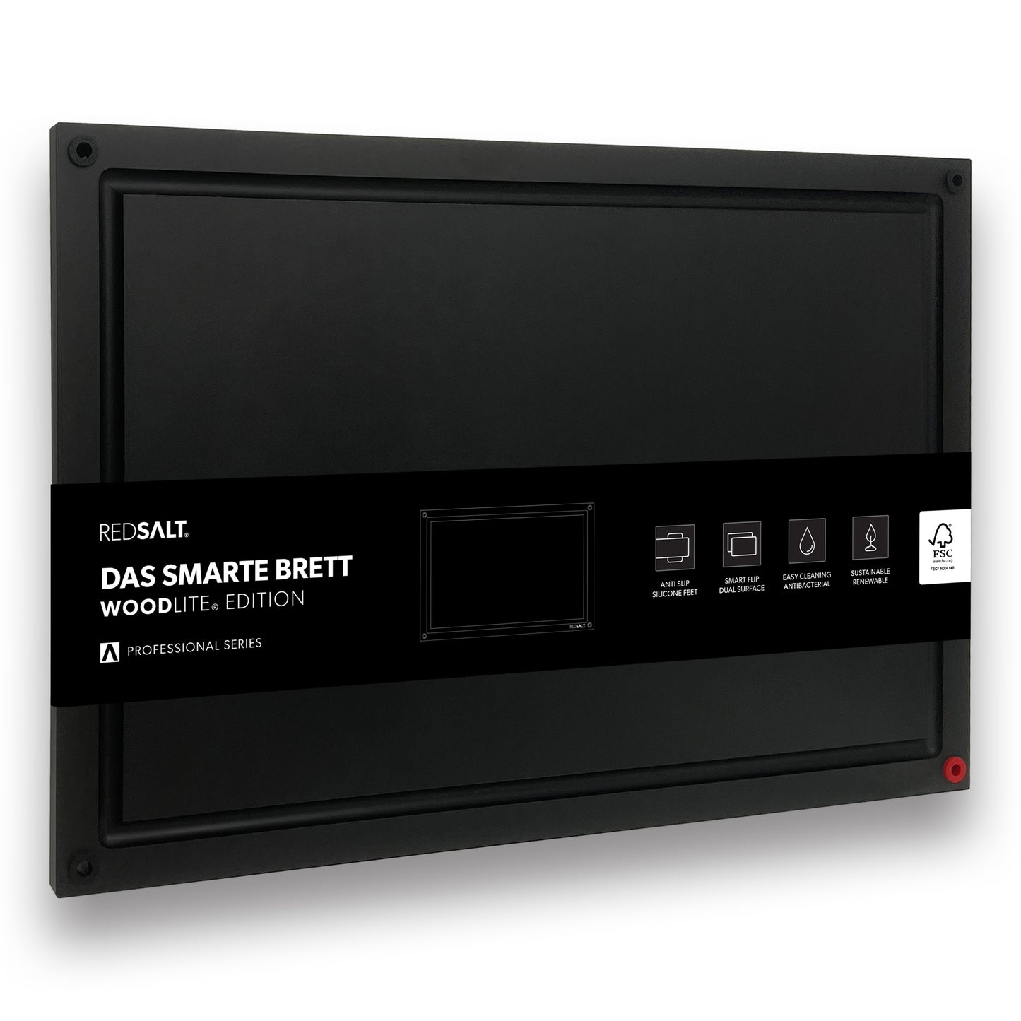 WOODLITE Schneidebrett XL aus Holzfaser – rutschfest, spülmaschinenfest & langlebig (45×30×1,2 cm)