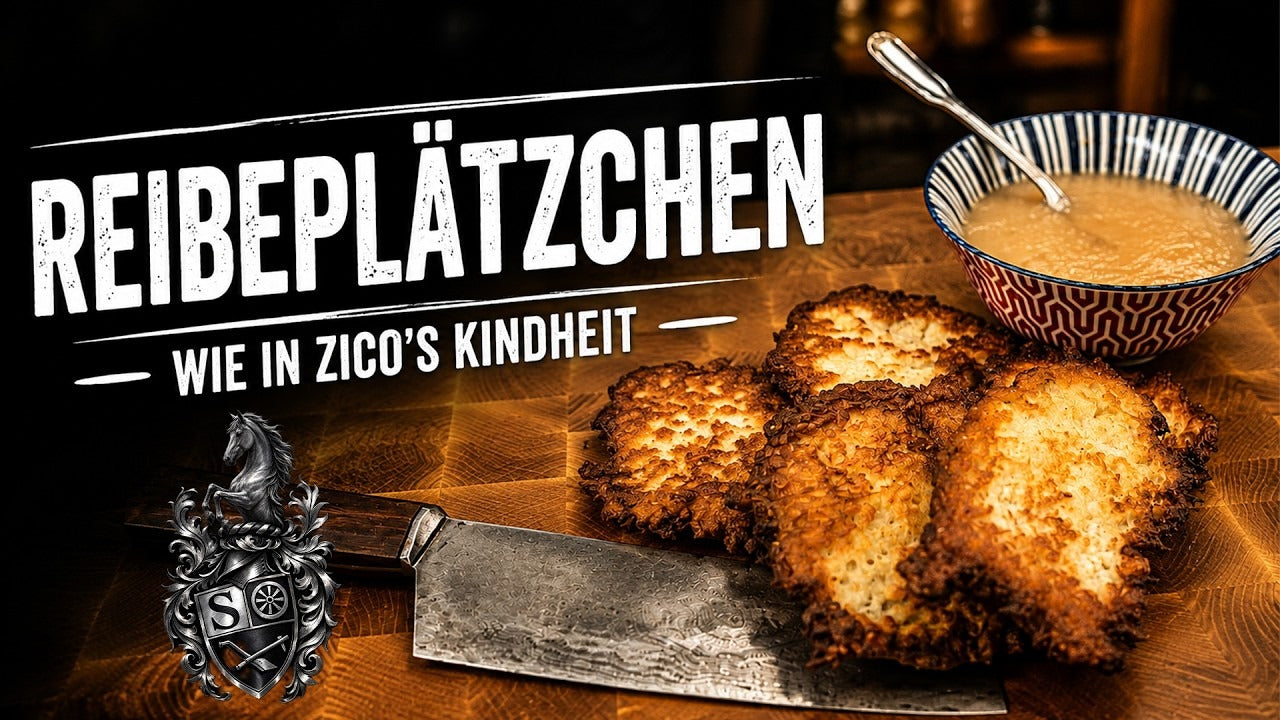 Video laden: Stephan Schnieder bereitet Reibekuchen mit Special Guest Zoci.